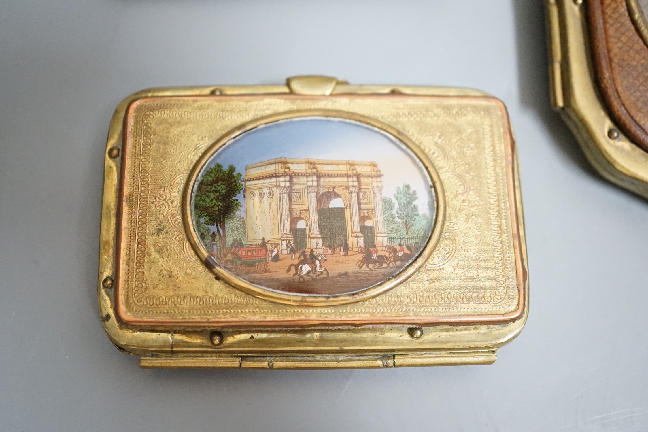 A 19th century Continental Royal commemorative purse and four Grand Tour souvenir purses